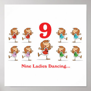 Poster 12 jours neuf femmes dansent