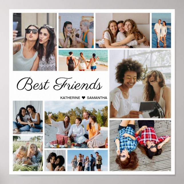 Poster 12 Photo Collage Meilleurs Amis Pour Toujours (Devant)