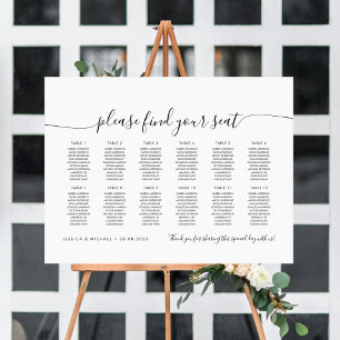Poster 12 Tables Moderne Trouvez Votre Place Plan de tabl