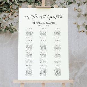 Poster 12 Tables Notre plan de table de nos personnes pré