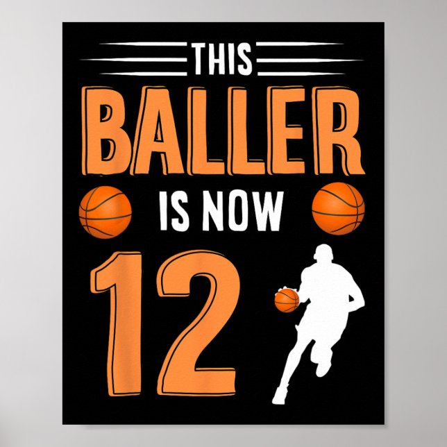 Poster 12e anniversaire de basketball - Ce joueur est mai (Devant)