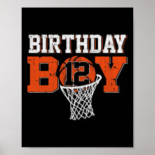 Poster 12e anniversaire garçon de basketball Lover 12 ans
