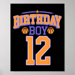 Poster 12e anniversaire garçon de basketball Lover 12 ans