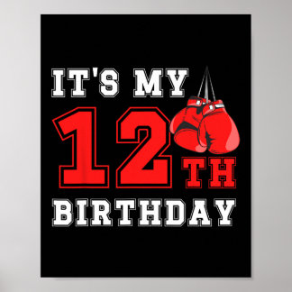 Poster 12e Boxe Anniversaire Fête de Douze Anniversaire B
