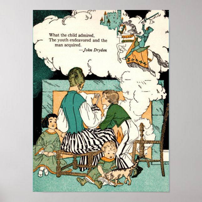 Poster 12x16 avec illustration Vintage pour enfant (Devant)