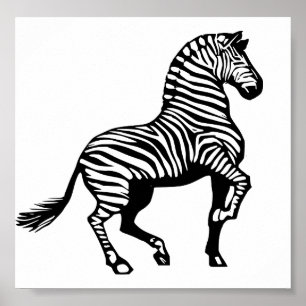Poster 1308759321_Vector_Clipart Zebra dessin animé sauva
