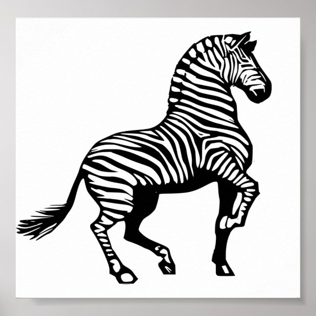 Poster 1308759321_Vector_Clipart Zebra dessin animé sauva (Devant)