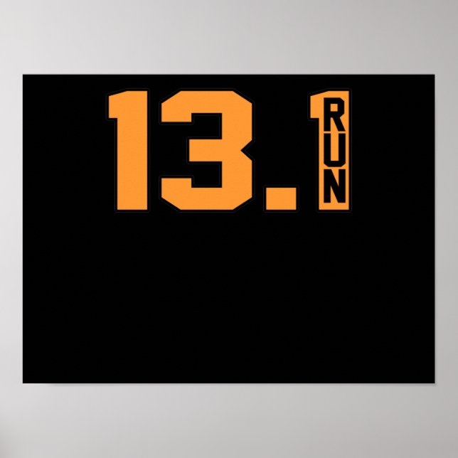 Poster 13,1 Miles Courez Moitié Marathon Coureur Lover (Devant)