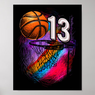 Poster 13 ans 13e anniversaire Basketball Ado officiel