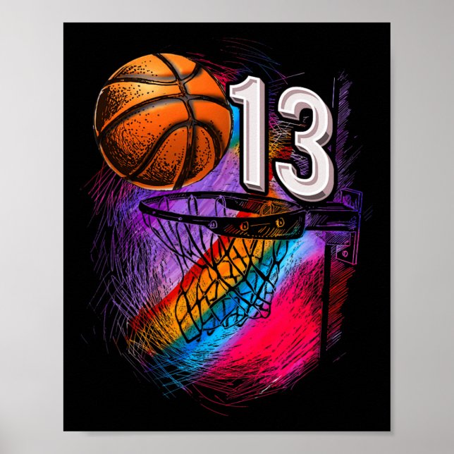 Poster 13 ans 13e anniversaire Basketball Ado officiel (Devant)