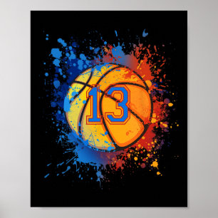 Poster 13 Ans 13e Anniversaire Bysketbyll Cadeau Pour Gar