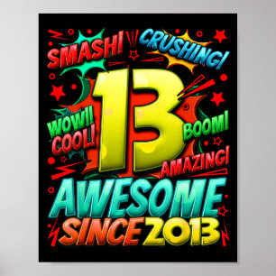 Poster 13 ans pour garçons 13e anniversaire garçon 13 ans