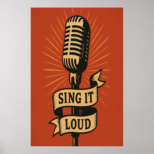 Poster 13, Chanter fort, Vintage (Devant)