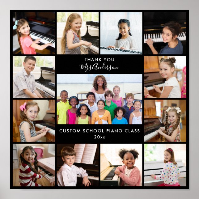 Poster 13 Photo Collage Music Enseignant Cadeau Personnal (Devant)
