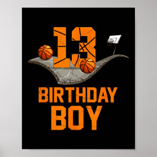 Poster 13e anniversaire Bysketbyll Jersey 13 ans Garçon