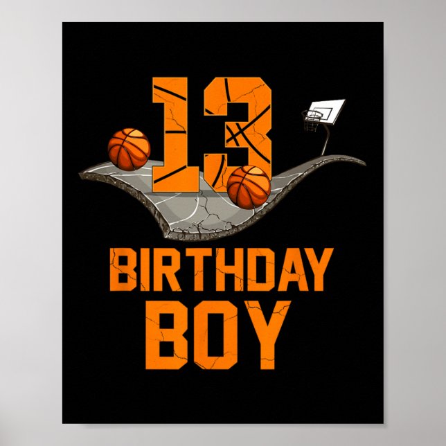 Poster 13e anniversaire Bysketbyll Jersey 13 ans Garçon (Devant)