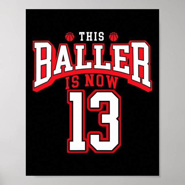 Poster 13e anniversaire Bysketbyll Lover 13 ans Anniversa (Devant)