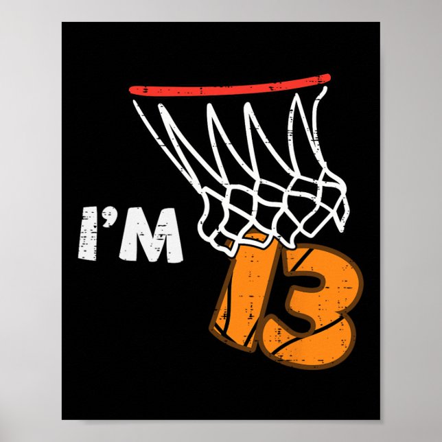 Poster 13th Birthday Sketll Im 13 Thirteen Year Old Bday  (Devant)