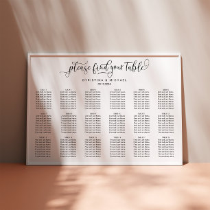 Poster 140-150 Invités 18 Tableaux Places horizontales