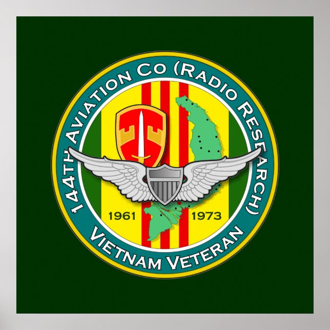 Poster 144th Avn Co RR 3 - ASA Vietnam (Devant)
