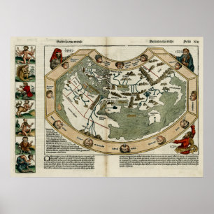 Poster 1493 World Map
