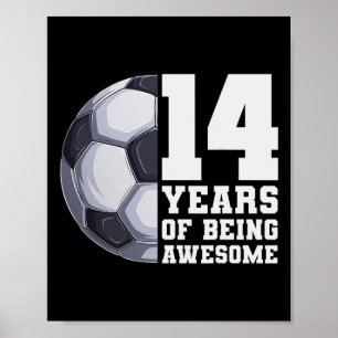 Poster 14 Ans De Football Incroyable Pour Garçons 14e Ann