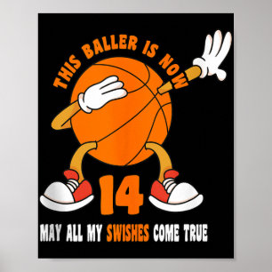 Poster 14 Ans Joyeux 14e anniversaire Basketball 14e bi