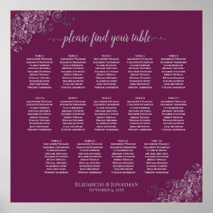 Poster 14 Argent de table sur le Mariage Cassis