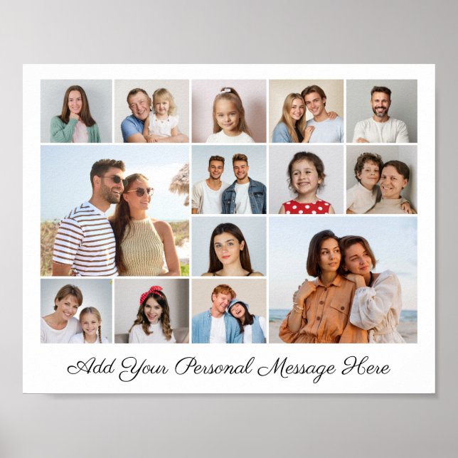Poster 14 Photo Collage Ajoutez Votre Propre Salutation (Devant)