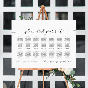 Poster 14 Tables Plan de table moderne Trouvez votre sièg