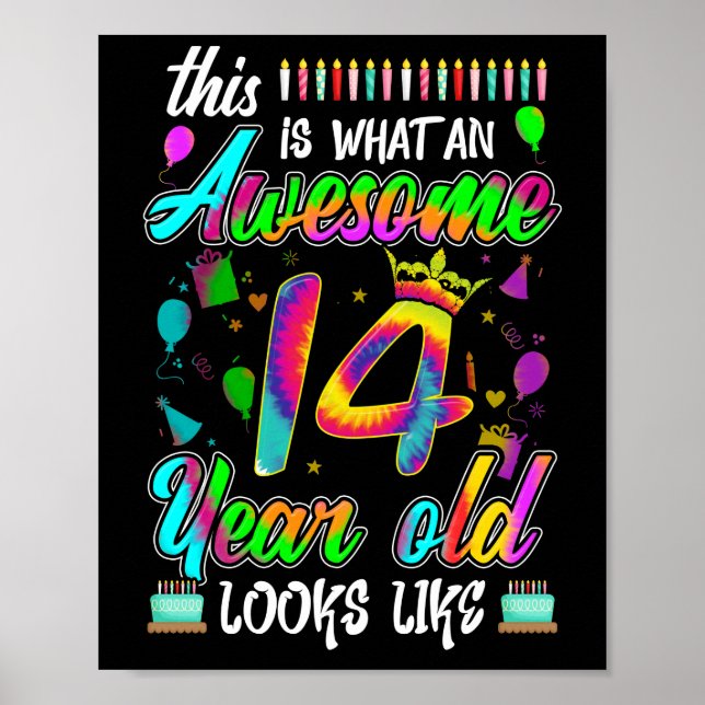 Poster 14e anniversaire Awesome 14 ans Il semble (Devant)