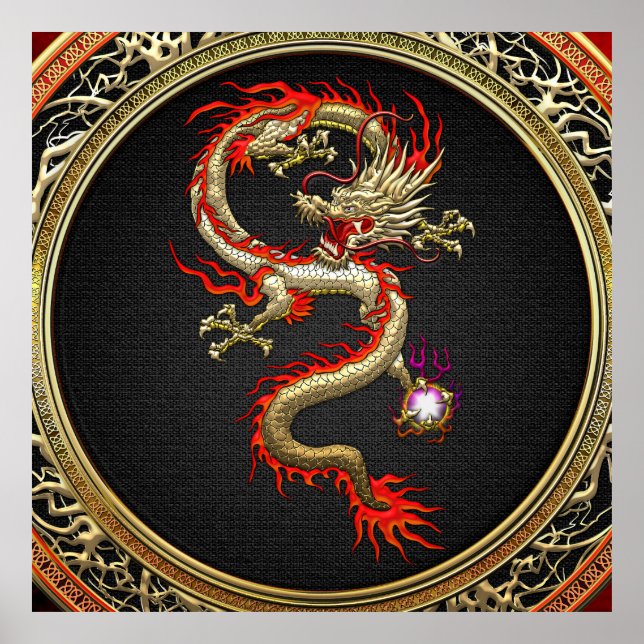 Poster [150] Dragon chinois d'or Fucanglong (Devant)