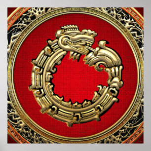 Poster [150] Serpent Dieu Quetzalcoatl [Or]
