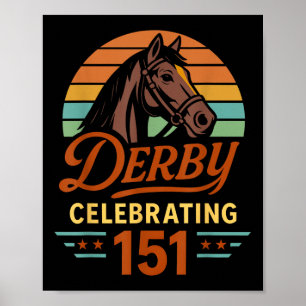 Poster 151e Journée du Derby de course de chevaux célébra