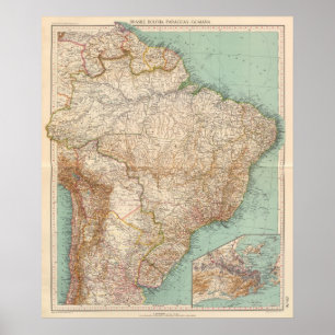 Poster 15556 Brésil, Bolivie, Paraguay, Guyane