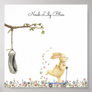 Poster (15,2 cm x 15,2 cm) - Happy Rabbit