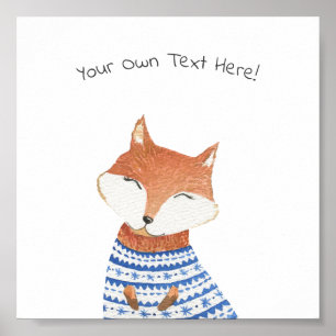 Poster (15,2 x 15,2 cm) - Cute Little Fox