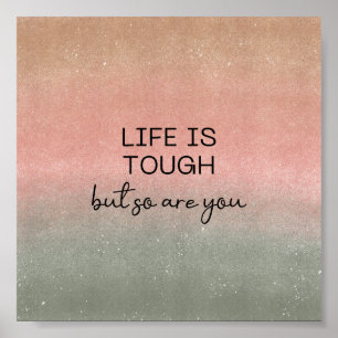 Poster (15,2 x 15,2 cm) - Leben ist schwer