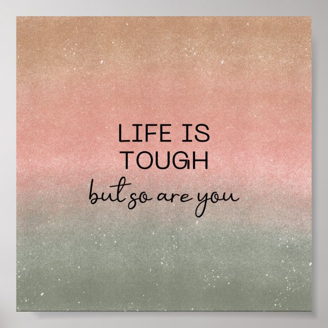 Poster (15,2 x 15,2 cm) - Leben ist schwer (Vorne)