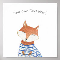 Poster (15,2 x 15,2 cm) - Niedlicher Kleiner Fuchs