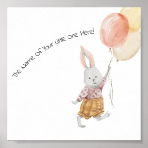 Poster (15,2 x 15,2 cm) - Niedliches Kaninchen mit