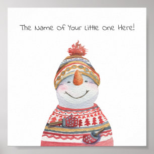 Poster (15,2 x 15,2 cm) - Snowman In A Sweater