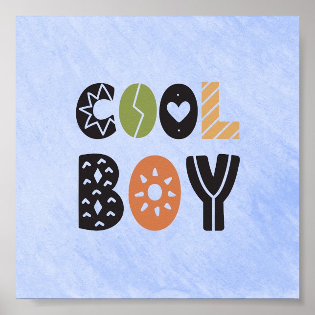 Poster (15,2 x 15,2cm) - Cool Boy (Vorne)