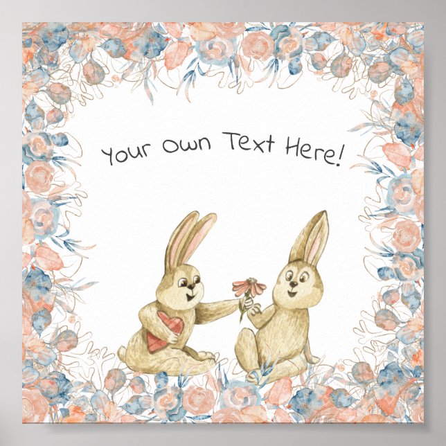 Poster (15,2 x 15,2cm) - Two Rabbits (Vorne)