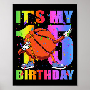 Poster 15 ans 15e Basketball Anniversaire Thème B