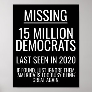 Poster 15 millions de Démocrates disparus Drôle élection