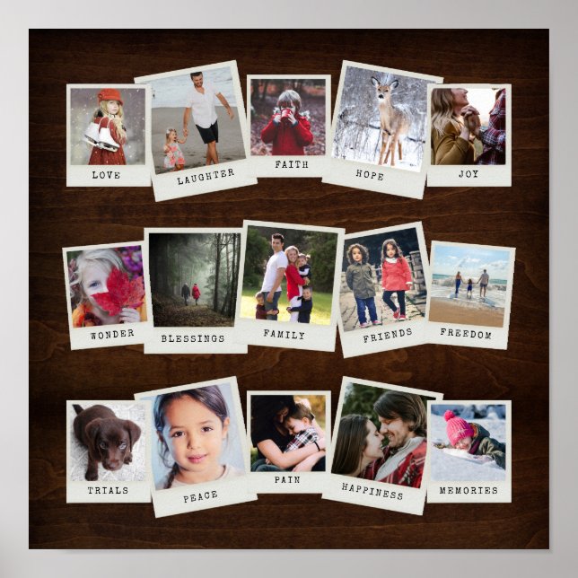 Poster 15 photos instantanées de films Collage de cadeaux (Devant)