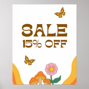 Poster 15% Signe de vente, Signal de vente au détail, Ven