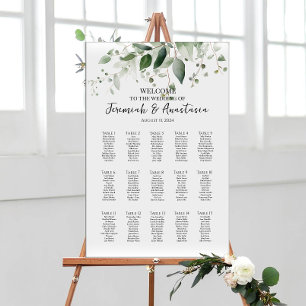 Poster 15 tables élégante carte mariage