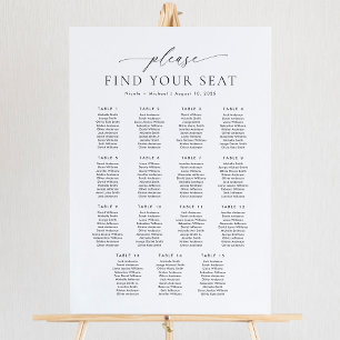 Poster 15 Tables Veuillez Trouver Votre Siège Carte De Si